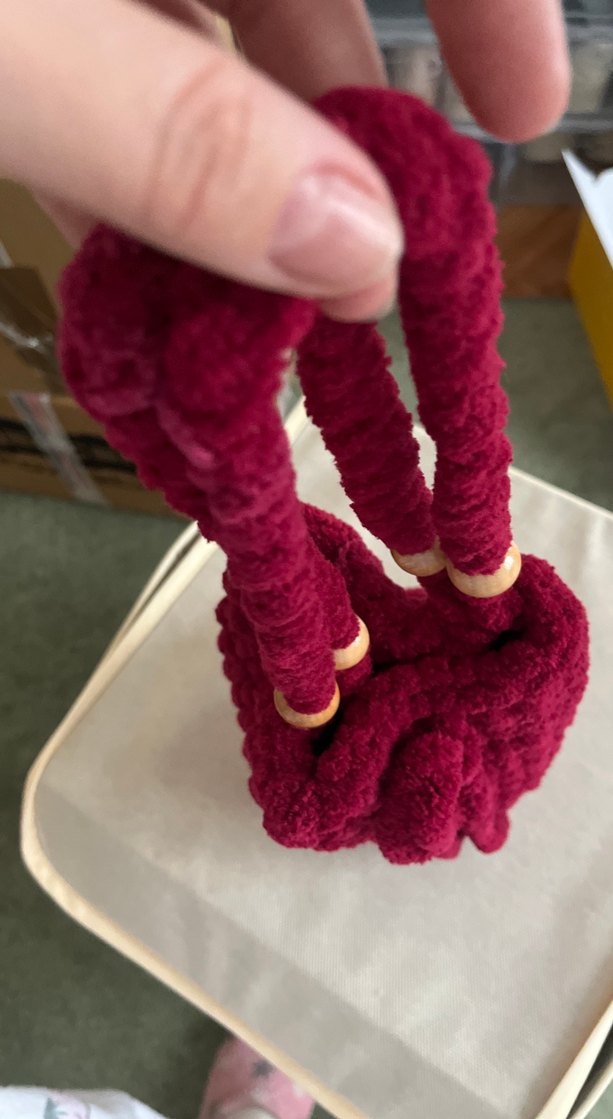 Bordo Örgü Kadın Çanta - Görsel 2