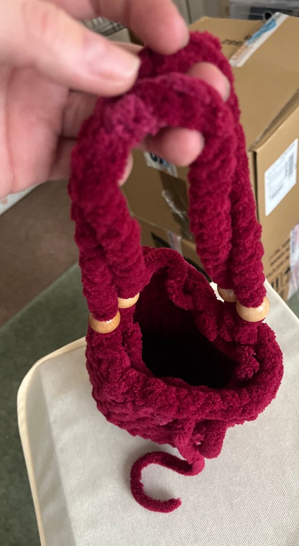 Bordo Örgü Kadın Çanta - Görsel 4