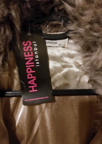 Kürk Detaylı Kahverengi Deri Kadın Yelek - Görsel 5