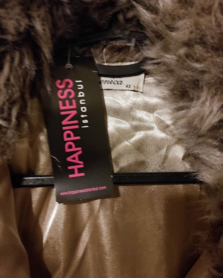 Kürk Detaylı Kahverengi Deri Kadın Yelek - Görsel 5