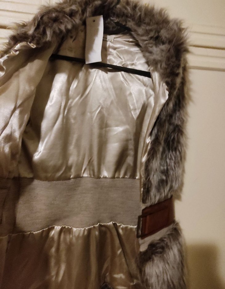 Kürk Detaylı Kahverengi Deri Kadın Yelek - Görsel 4