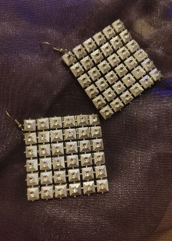 Bohem Kareli Boncuklu Küpe - Görsel 2