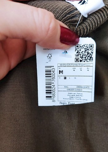 Kadın haki renk triko uzun etek - Görsel 4