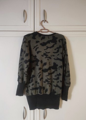 Haki Kamuflaj Desenli Örgü Kadın Kazak - Görsel 2