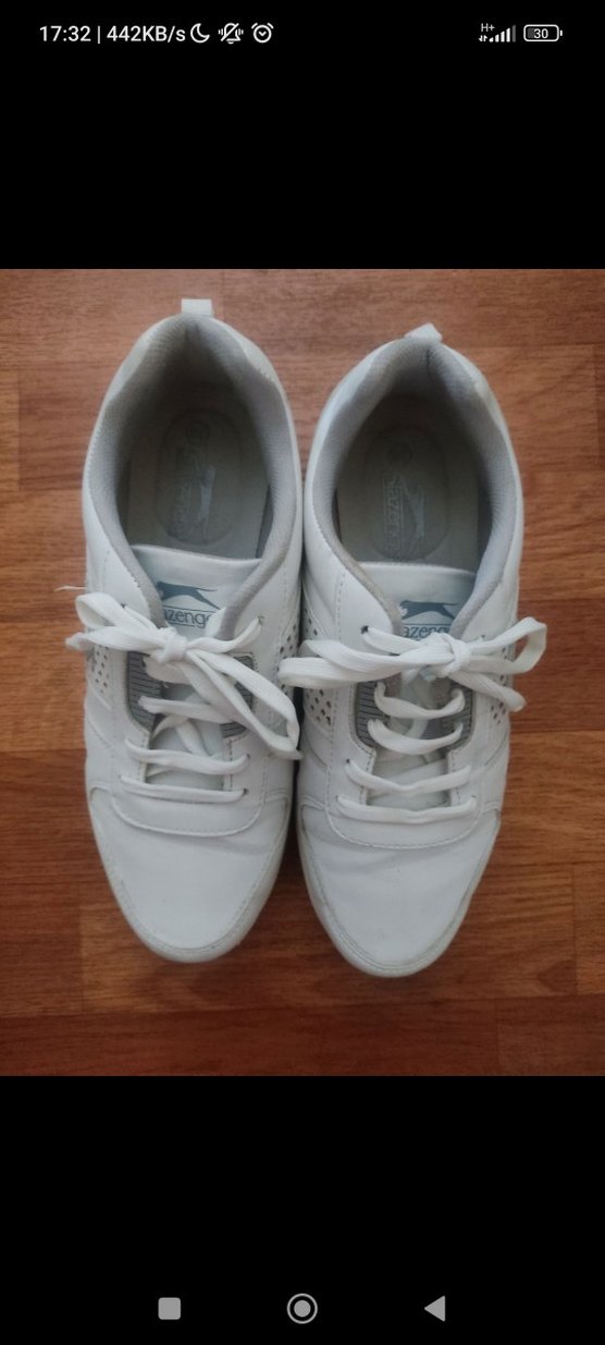 Beyaz Bağcıklı Kadın Spor Ayakkabı - Görsel 2