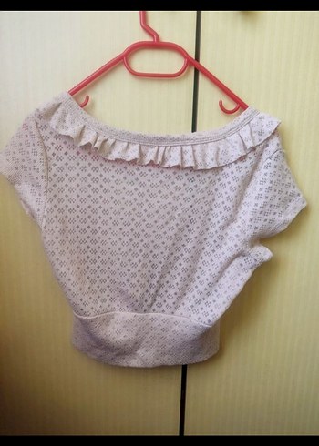 V Yaka Fırfırlı Triko Bolero - Görsel 2