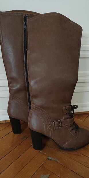 Taba-kahve topuklu çizme - Görsel 6