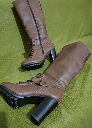 Taba-kahve topuklu çizme - Görsel 4