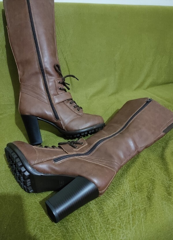 Taba-kahve topuklu çizme - Görsel 5