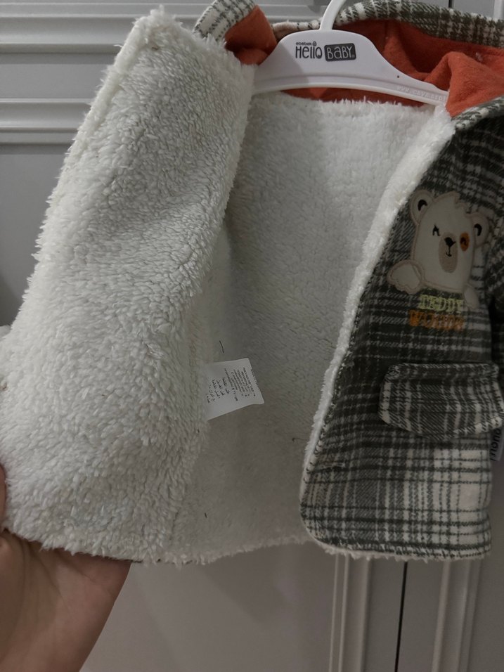 Erkek Çocuk Füme Düğmeli Kapüşonlu Ceket - Görsel 3