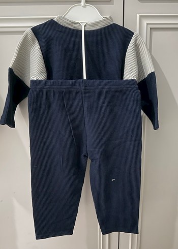 Gri ve Lacivert Erkek Bebek Uzun Kollu Takım - Görsel 2