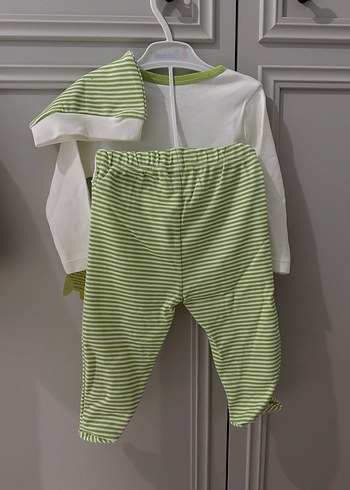 Uzun Kollu, Düğmeli Bebek Takımı, Yeşil - Görsel 2