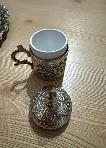 Bakır İşlemeli Kahve Fincan Seti - Görsel 6