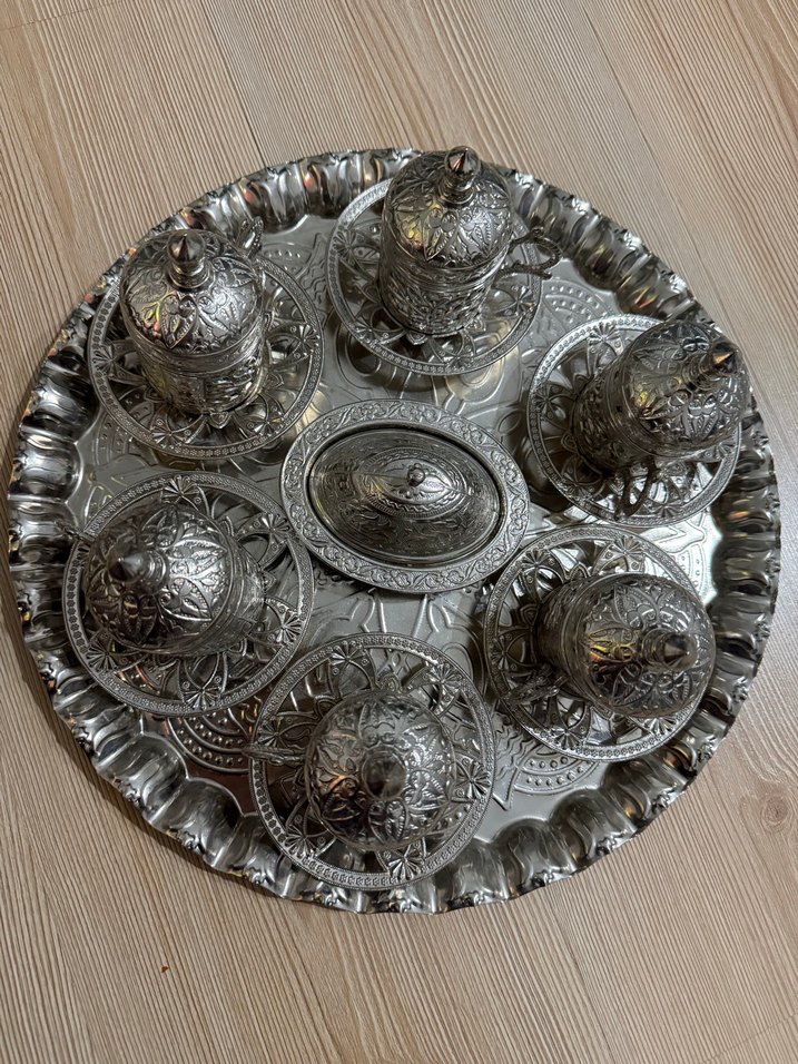 Bakır İşlemeli Kahve Fincan Seti - Görsel 3