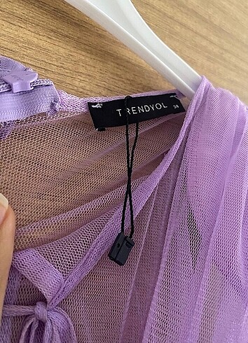 34 Beden mor Renk Hiç giyilmedi tütülü elbise lila