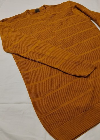 Kahverengi Çizgili Erkek Triko Kazak - Görsel 3