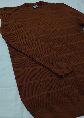 Kahverengi Çizgili Erkek Triko Kazak - Görsel 4