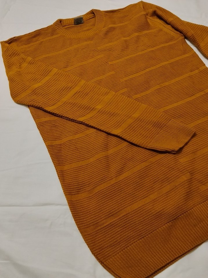 Kahverengi Çizgili Erkek Triko Kazak - Görsel 3