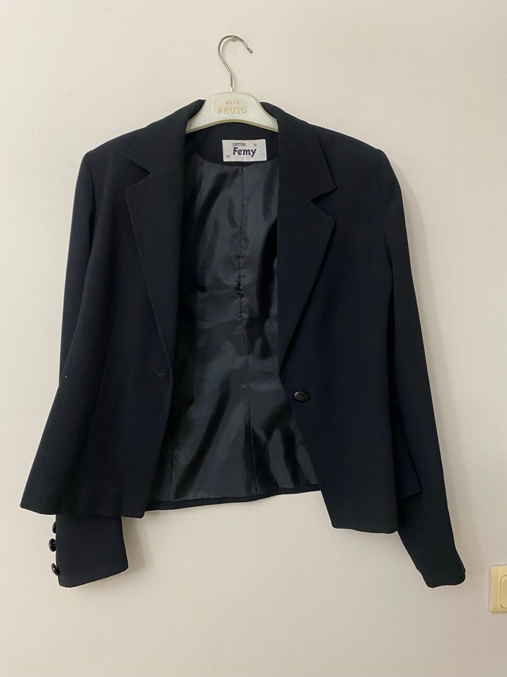 Femy Siyah Mini Kadın Blazer Ceket - Görsel 3