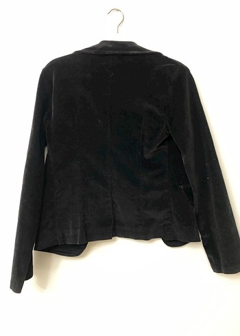 Siyah Süet Düğmeli Kadın Blazer Ceket - Görsel 5