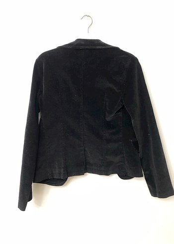 Siyah Süet Düğmeli Kadın Blazer Ceket - Görsel 6