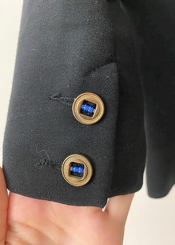 Siyah Düğmeli Kadın Blazer Ceket - Görsel 5