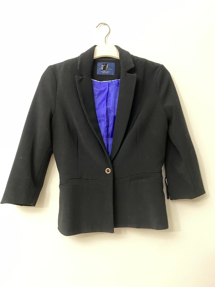 Siyah Düğmeli Kadın Blazer Ceket - Görsel 2