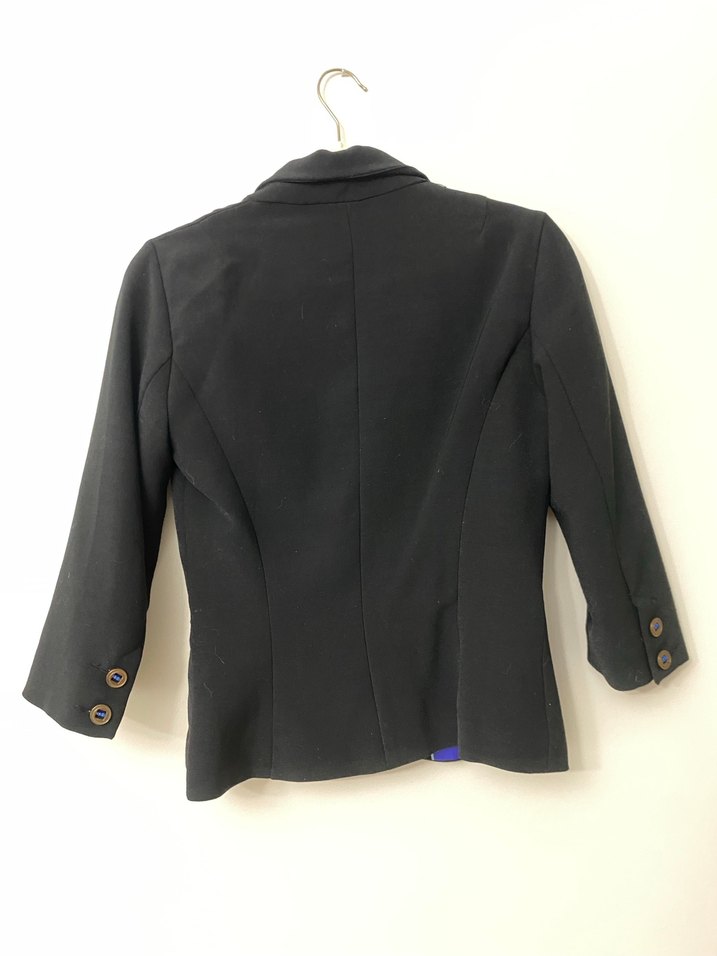 Siyah Düğmeli Kadın Blazer Ceket - Görsel 4