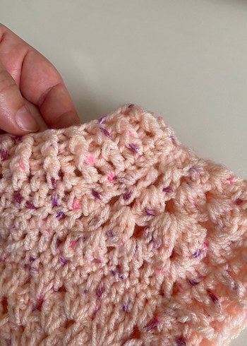 Somon rengi Bohem Kız Çocuk Örgü Süveter - Görsel 6