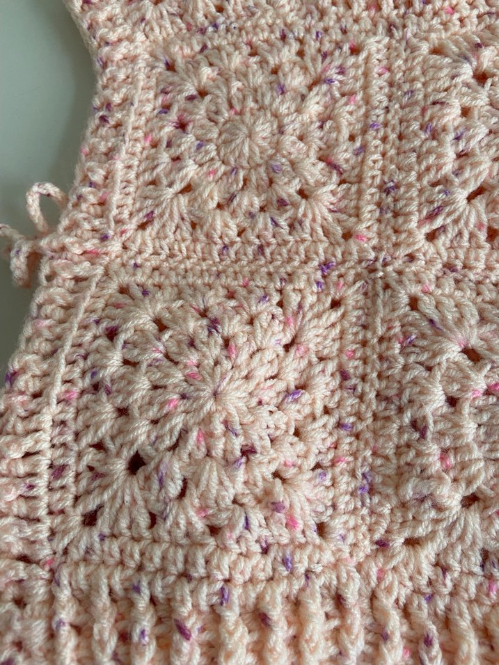 Somon rengi Bohem Kız Çocuk Örgü Süveter - Görsel 4