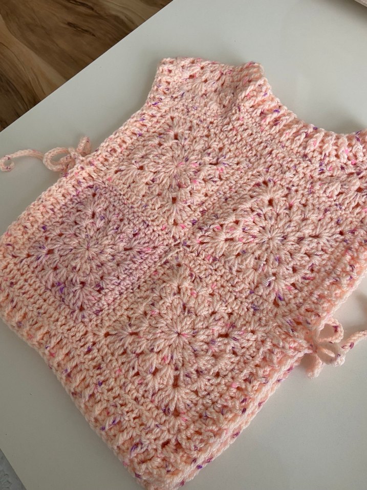 Somon rengi Bohem Kız Çocuk Örgü Süveter - Görsel 5