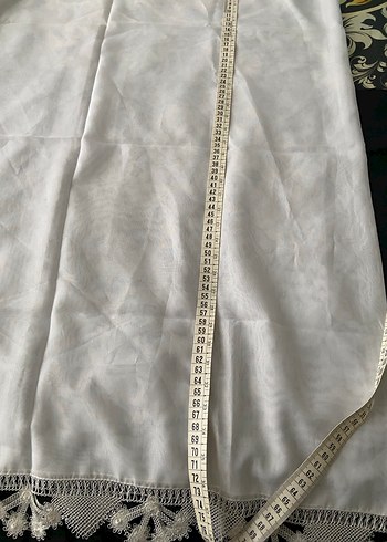 Dantel Detaylı Beyaz namaz başörtüsü - Görsel 2