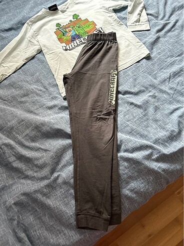 10 Yaş Beden gri Renk Erkek pijama takımı zara