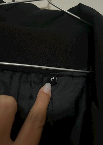 s Beden Kadın Siyah Tek Düğmeli Blazer Ceket