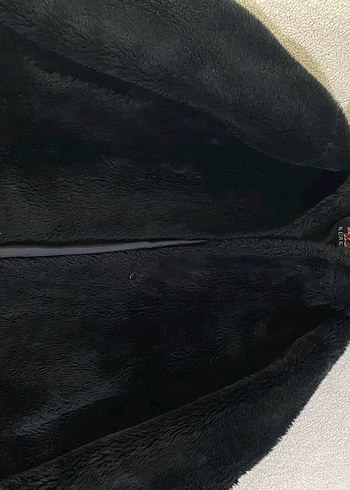 Zara Siyah Kadın Midi Boy Peluş Kaban