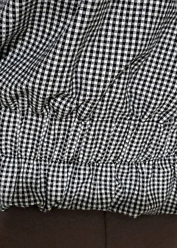 Kemer Detaylı Gri Kareli Kadın Ceket - Görsel 6