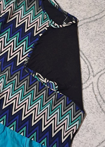 Mavi Bol Kesim Bohem Kadın Pantolon ve - Görsel 5