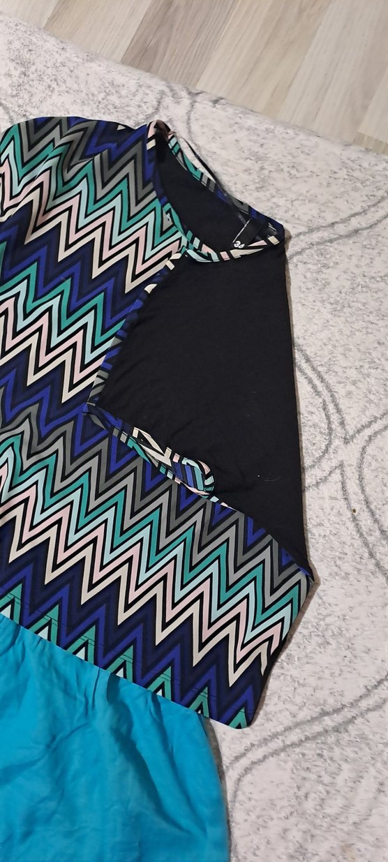 Mavi Bol Kesim Bohem Kadın Pantolon ve - Görsel 5