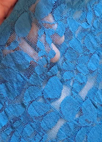 Mavi Fırfırlı Bohem Kadın Fular - Görsel 6