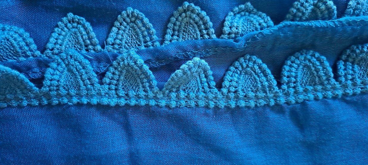 Mavi Fırfırlı Bohem Kadın Fular - Görsel 2