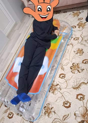 Renkli Turuncu Çocuk Şişme Plaj Matı - Görsel 4