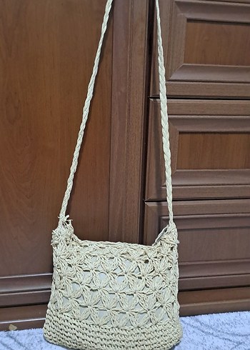 Bej Örgü Dantelli Bohem Kadın Çanta - Görsel 2