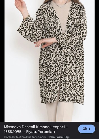 Leopar Desenli Midi Kimono