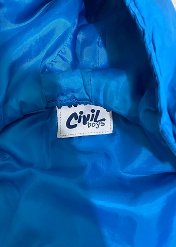 Erkek Çocuk Kapüşonlu Mavi Fermuarlı Yelek - Görsel 2