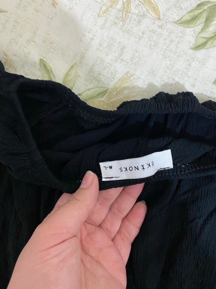 Kadın Siyah Crop Bluz - Görsel 4