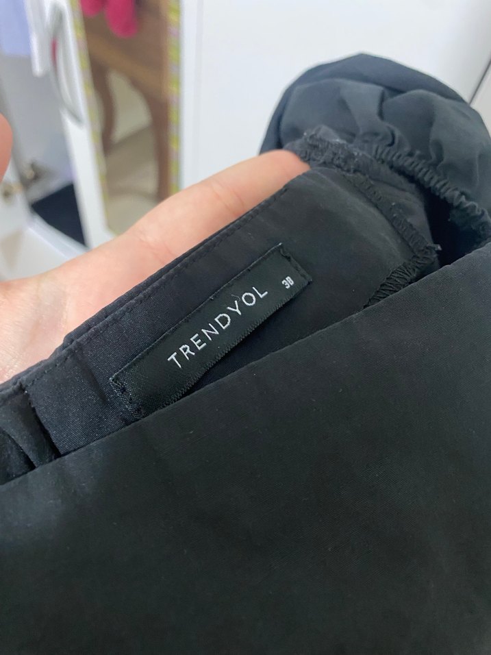 Siyah Drapeli Mini Kadın Bluz - Görsel 4