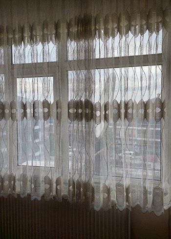 Çağdaş İşlemeli krem Perde - Görsel 2