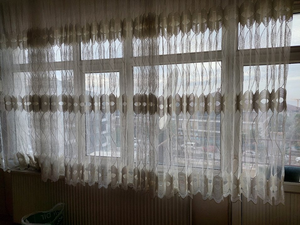 Çağdaş İşlemeli krem Perde - Görsel 2