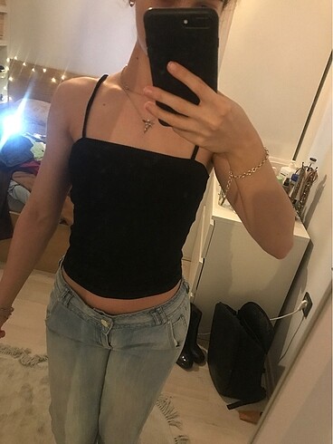 s Beden siyah Renk Stradivarius basic üst