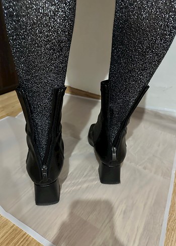 Siyah Stiletto Topuklu Kadın Bot - Görsel 5